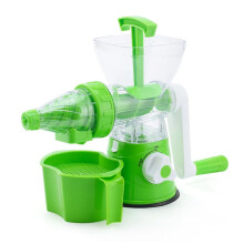 Manual Juicer Silicone Suction Bottom Hand-Cranked Juicer Easy Storage Portable Manual Squeeze Juice Squeezer Green