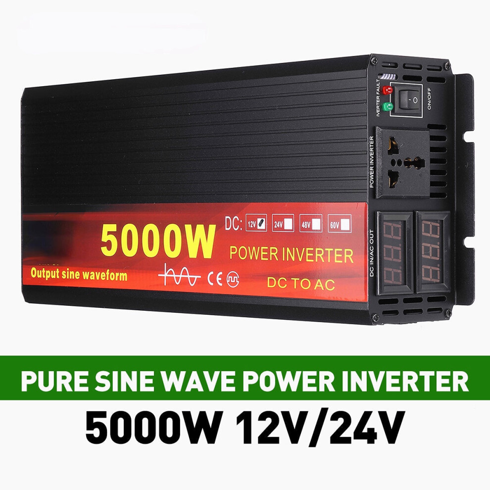 (5000W, 24V) 2000W/3000W/4000W Power Inverter Pure Sine Wave Transformer 12V/24V To 220V Auto 4250937592963