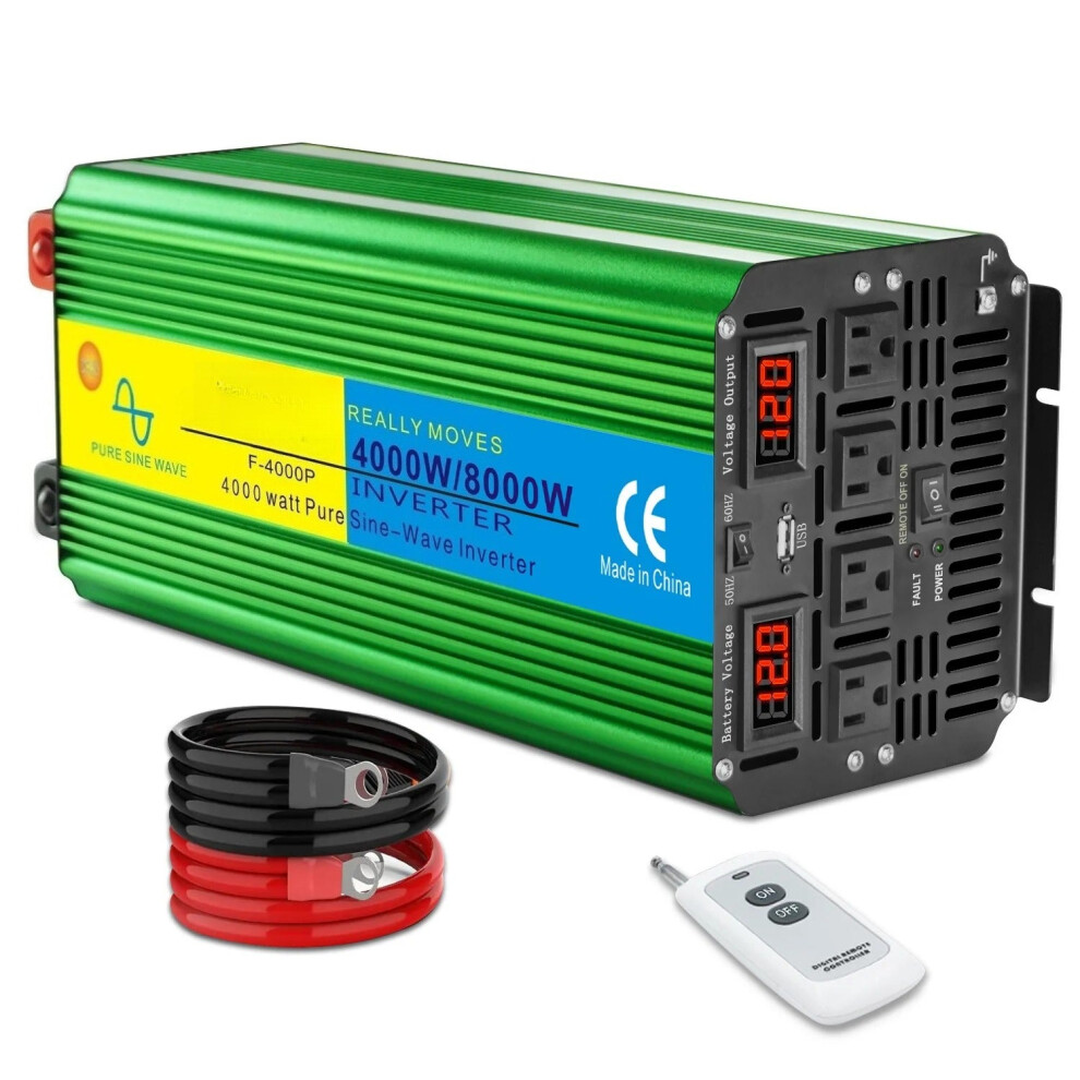 (12V, 220V) Greenzech Elite 4000W Inverter | 8000W Peak Power | Heavy-Duty Professional Pure Sine Wave Converter 8727971928455
