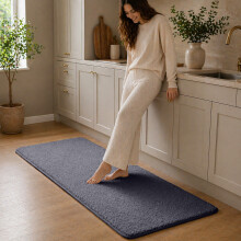 (80x150cm (Medium Accent / Hallway Rug), Grey) 600GSM Short Pile Fluffy Rugs-Extra Soft Memory Foam Backing Rugs for Bedroom & Living Room