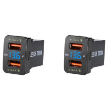 2X 36W QC3.0 PodwóJna Szybka łAdowarka USB z Niebieskim NapięCiem Wodoodporna łAdowarka dla Toyoty