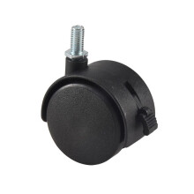 Furniture Swivel Locking Caster 8mm Screw Stem 2-inch Dia Wheel Black