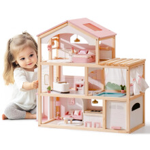 ROBUD Wooden Doll House Dreamy Pink