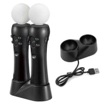 Dubbel oplaadstation compatibel met PS4 VR Move-bewegingscontrollers – Ergonomische standaardhouder MSPHX