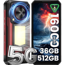 (Red) WP56 Outdoor Mobile Phone 5G - 36 (12   24) GB RAM  512GBROM, 16000mAh,6.8 Inch FHD,Red/Black