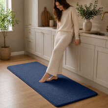 (80x150cm (Medium Accent / Hallway Rug), Navy) 600GSM Short Pile Fluffy Rugs-Extra Soft Memory Foam Backing Rugs for Bedroom & Living Room