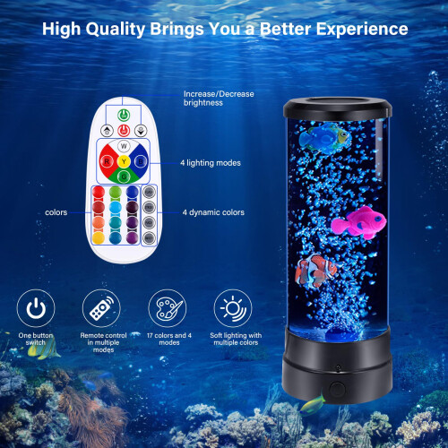 Mood Light with 17 Color, 12 Inch Bubble Fish Lamp 1