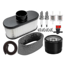 Kit de ajuste para cortacésped compatible con Kawasaki FR651V FR730V FS481V - Filtro de aire, aceite, combustible y bujía (WS) MSPHX