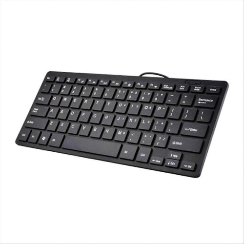 Teclado USB compacto con cable - Teclado ultrafino negro MSPHX