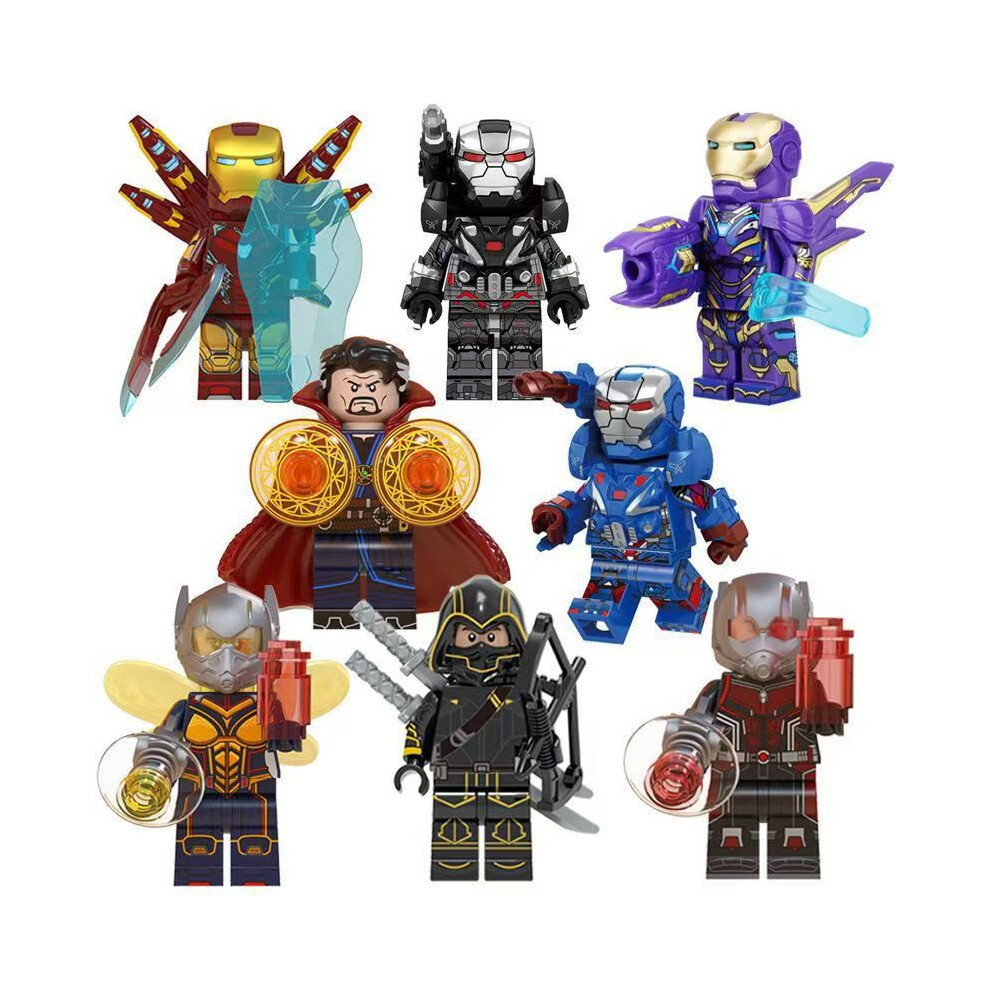 Photos - Construction Toy  Super hero Iron Man, Thor, Captain America, Spider Man, Thanos, Hawkeye series, Alliance LEGO puzzle compatible, suit(8pcs)