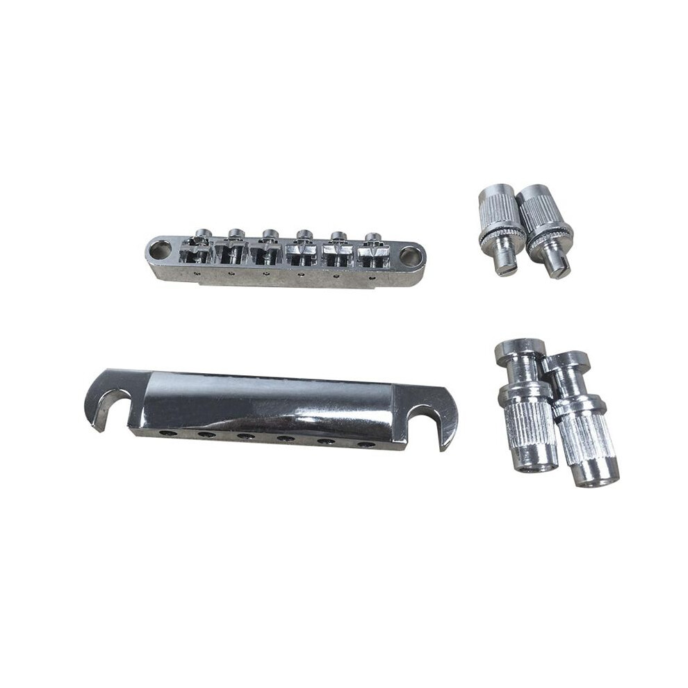 Electric Guitar Bridge, Standard 6 String Size Lp Guitar Bridge Full Set Bridge Tail Stud Zinc Alloy Guitar Accessories 4713843663283