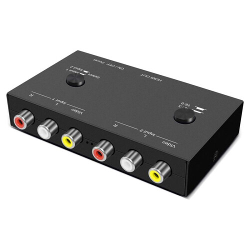 2 Way AV to -Compatible 2AV TO -Compatible 2RCA TO -Compatible Multi-Function Convenient Signal Converter
