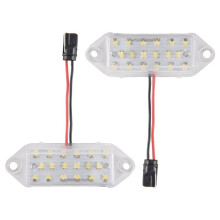 2Pcs Error Free Led Number Plate Bulbs 18Smd White Led License Plate Light Lamp for Lancer X Evo 2003-2017