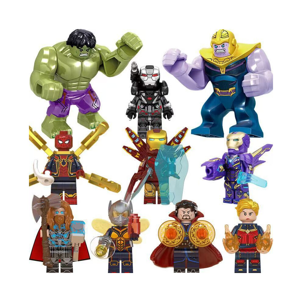 Photos - Construction Toy  Avengers, Iron Man, Thor, Captain America, Spider Man, Thanos, Hawkeye series, Alliance LEGO puzzle compatible, suit(10pcs)