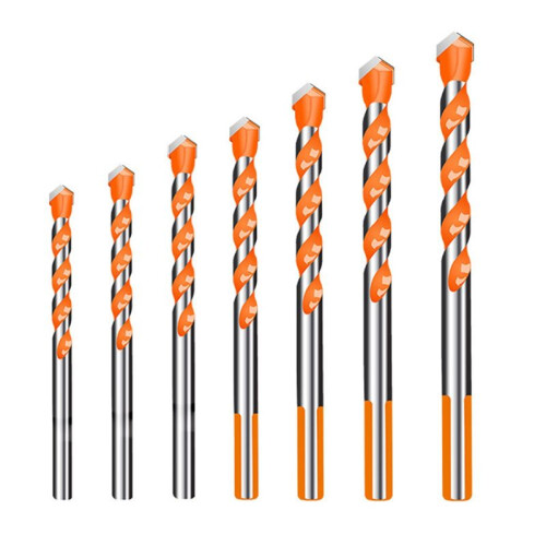 7Pcs  Drill Bits,Concrete Drill Bit, Drilling and Punching Work Kit for Ceramic Tile, Concrete, Brick, Glass