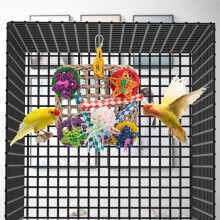 Vogelspielzeug, Papageienspielzeug, Set mit 2 Gewebten Seegras-AufhäNgungskissen, NatüRliches Papageien-Kauspielzeug für Graupapageien