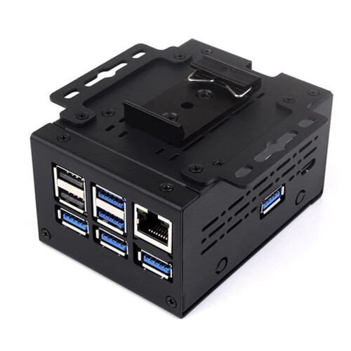 For Raspberry Pi5/5B Industrial Grade Large Space Case D for Active Cooler PCle/PoE HAT Expansion Board