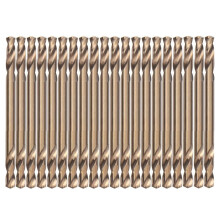 3.2mm Cobalt Drill Bits(20PCS),M35 HSSCO High Speed Steel Double Ends Stubby Body Twist Drill Bit Set for Hardened Metal
