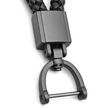 Metal Keychain Hand-Woven Leather Rope Pendant Metal Car Key Chain Color Black