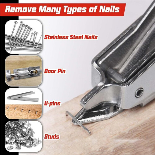 2 PCS Heavy Duty Staple Remover Tools, Double Pronged for Upholstery and Construction 2