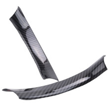 2Pcs Car Interior Steering Wheel Carbon Fiber Decorative Decor Cover Trim for  Stelvio/Giulia 2016-2018
