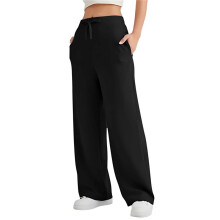 Womens High Waisted Baggy Sweatpants Black L