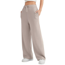 Womens High Waisted Baggy Sweatpants Khaki L
