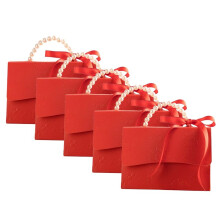 Stilvolle Geprägte Geschenkbox, mit Satinband und Perlengriff, Valentinstag-Geschenkbox B