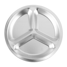 Stainless DiamÈTre 24Cm De Plat De Dîner De Casse-Croûte DivisÉ Par Acier Rond De 3 Sections