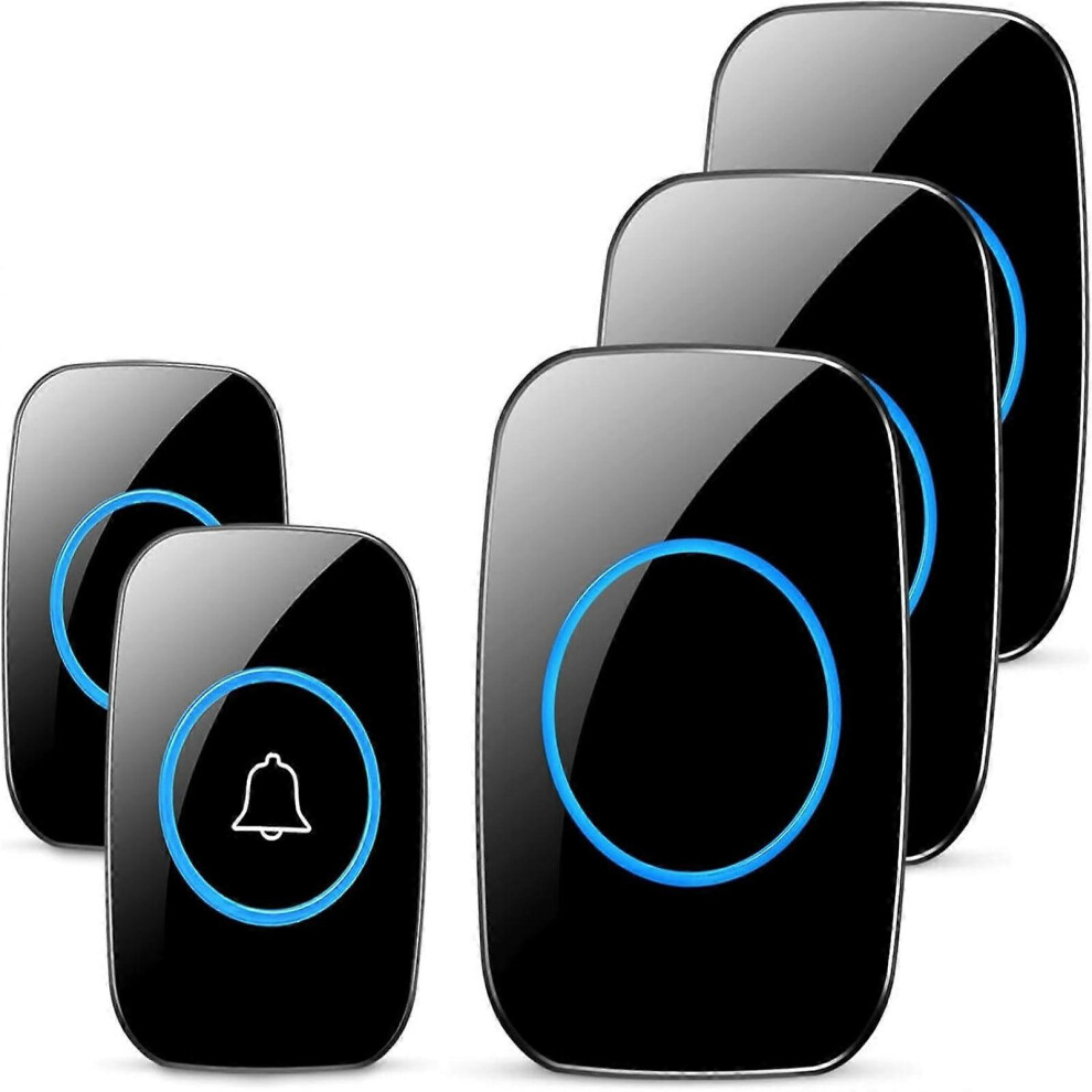 Doorstop Wireless Electronic Music Ding Dong Remote Long Range Doorbell Set (2 + 3 Receivers) 6083684342936