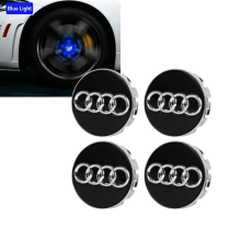 coprimozzi flottanti da 61 mm con luce LED dinamica per copricerchi auto, autogeneranti a energia magnetica, compatibili con Audi A3 A4 A6 Q5, colore