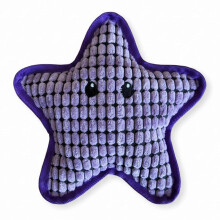 Purple Starfish Plush Dog Chew Toy Boredom Stress Relief Squeaky Star Plushie Bite Resistant Dog Teething Cleaning Interactive Animal Toy Pe
