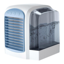 Mini condizionatore d'aria USB per uso domestico, mini ventilatore di raffreddamento ad acqua silenzioso, blu