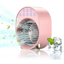 Condizionatore d'aria portatile, mini ventilatore condizionatore, raffrescatore d'aria, condizionatore d'aria portatile ricaricabile rosa