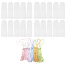 Blank Clear Acrylic Bookmarks 20Pcs Rectangle Transparent Acrylic Book Markers with 20Pcs Small Bookmark Tassels