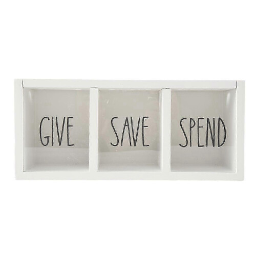 Ξύλινο κουτί εξοικονόμησης χρημάτων Give Save Spend Money για παιδιά, παιδικός κουμπ