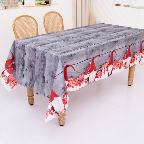 Christmas Tablecloth, Xmas Printed Rectangular Table Cover for Dining Room Kitchen Decor, 56Inch x 70Inch, A 1