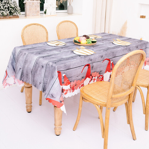 Christmas Tablecloth, Xmas Printed Rectangular Table Cover for Dining Room Kitchen Decor, 56Inch x 70Inch, A 2