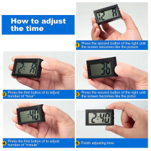 3 Pieces Car Clock Car Dashboard Clock Auto Car Truck Dashboard Vehicle Electronic Digital Clock