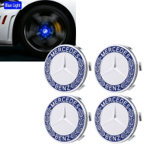 Luci coprimozzo a levitazione magnetica Mercedes-Benz compatibili con Classe C, Classe A, Classe E, E300L, C260, luci per ruote illuminate blu 75 mm