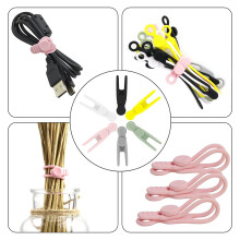 24 Pack Reusable Cable Ties,4.2 Inches Adjustable Silicone Cable Straps,Cable Organizer,Cord Wrap and Hook Loop(24 Pack)