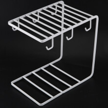 Kitchen Supplies Multi-Functional Innovative Iron Stand Supporter Drying Rack Water Bottle Mug Holder Cup Rack Hanger-White