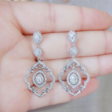 Orecchini Da Sposa con Lampadario Orecchini Da Sposa Orecchini Da Donna Art Deco con Pendente Bianco