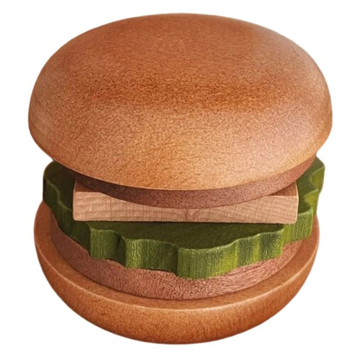 Retro  Fun Hamburg Insulation Solid Wooden Coasters Home Multi-Functional Layered Building Blocks Ornaments