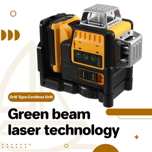 12V Laser Level 12- Laser Level High Precision Strong Light Fine  3D Green Level Can  Diagonal  EU Plug 2