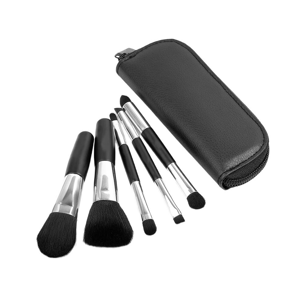 Travel Makeup Brushes Set, 5Pcs Double Ended Cosmetic Kit With Pouch For Foundation, Eyeshadow, Lip, Blush-Brushes 4714000173874