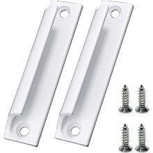 Outdoor balcony door handle, 2 patio door handles, suitable for home, office drawers, cabinet doors, etc. With screws (white) MSPHX
