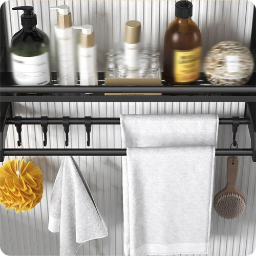 Bathroom Shelf Organizer - 2 Tier Storage Shelf with Adjustable Hook Wall Mounted Shelf Rack, Use for Bathroom-A 2
