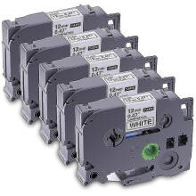 5-roll pack of label printer tape compatible with Brother TZe-231-231, laminated P-Press label printer tape, suitable for PTD models. MSPHX
