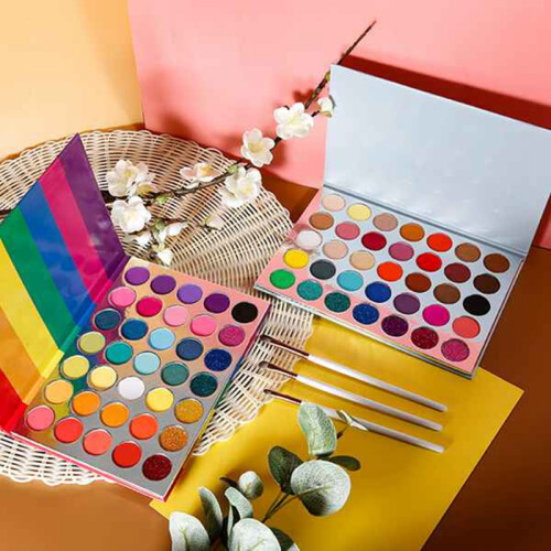 Makeup Matte Glitter Eyeshadow Palette Macaron Rainbow Bright Neon Pigment Eyeshadow Cosmetics-Argento 2